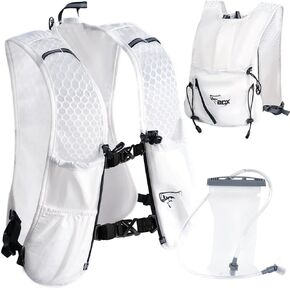 Hydration Backpack for Women Men, Lightweight Running Vest with 1.5L Water Bladder, Breathable Water Backpack for Hiking Running Cycling Climbing-White/Black in Saudi Arabia