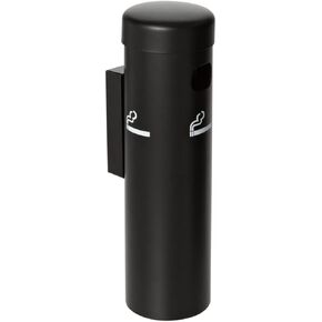 Wall-Mounted Cigarette Receptacle – 12 3/4" Outdoor Ash Disposal Tube with Push-Button Emptying – Weather-Resistant Smoker Pole for Restaurants, Bars & Convenience Stores (Black) in Saudi Arabia