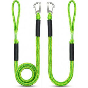 2 حزمة من خطوط رصيف بنجي بطول 4 أقدام مع 316 مشبكًا من الفولاذ المقاوم للصدأ، حبال رسو بحرية مرنة ممتصة للصدمات/ربط للقوارب، جت سكي، الكاياك، العائم، ملحقات PWC، قوة كسر 2200 رطل in Kuwait