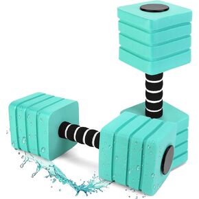 أوزان المياه لتمرين حمام السباحة، 2 حزمة، معدات رياضية مائية مربعة من YECERCAN للياقة البدنية والتدريبات في حمام السباحة، دمبل ماء رغوي EVA كثيف لفقدان الوزن وشكل الجسم والأنشطة المائية in Kuwait