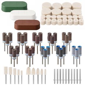 133 Pcs Sanding Drums Polishing Buffing Wheels with 1/8" Shank and Polishing Compounds Set Compatible with Dremel Tool Accessories for Plastic Wood Metal Grinding Jade Polish 180-2000 Grits in Kuwait