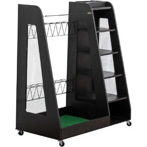 منظم حقيبة الجولف الخشبي يحمل حقيبتين، رف تخزين المرآب، قوي، أسود in Kuwait