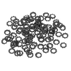 uxcell 100Pcs External Tooth Lock Washers, M4 Carbon Steel Serrated Locking Washers for Screw Bolt Mechanical Equipment Fasteners, Black in Saudi Arabia