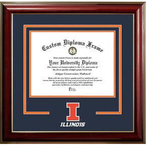Campus Images University of Illinois Fighting Illini 11w x 8.5h Classic Spirit Logo Diploma Frame in Kuwait