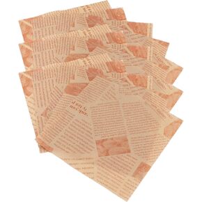 Greensen 500 Sheets Grease Proof Food Paper, High Temperature Baking Liner for Cooking and BBQs, Safe Pulp Material for Easy Cleanup (Cowhide Color Newspaper Printing) in Kuwait