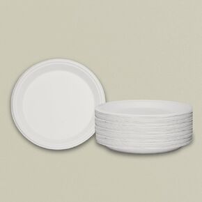 100% Compostable Plates 11 Inch, 4 packs, pack of 25 Heavy Duty, Microwave Safe, Biodegradable, Leak Proof, Eco-Friendly Sugarcane Bagasse Round Plates for Party, Wedding & Catering in Saudi Arabia