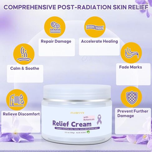 Radiation Burn Relief Cream, Soothing Moisture Cream for Sensitive Patients, Dry & Irritated Skin, Nourishing Hydration, Gentle Daily Skincare Cream for Calming Redness & Discomfort, Aloe Vera Scent in Saudi Arabia