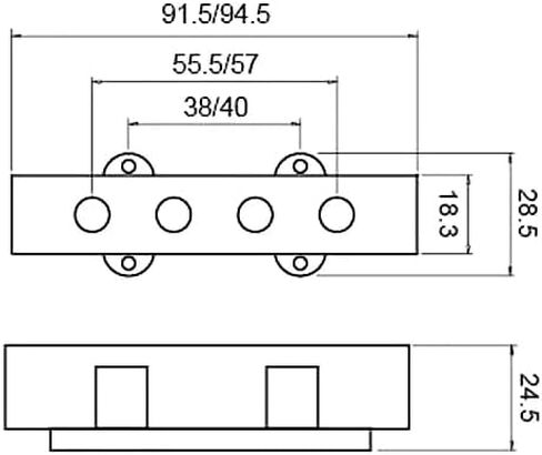 Myles Music 4 String Bass Flat Pole Pickups Set For Jazz Bass in Kuwait