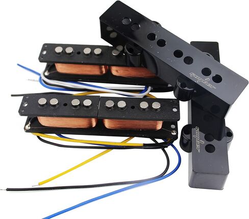 Guyker Vintage Style Bass Guitar Pickup، Alnico Open Style Neck + Bridge Pickups مجموعة استبدال جزء لـ 4 سلسلة JB Jazz Electric Bass Guitar in Saudi Arabia