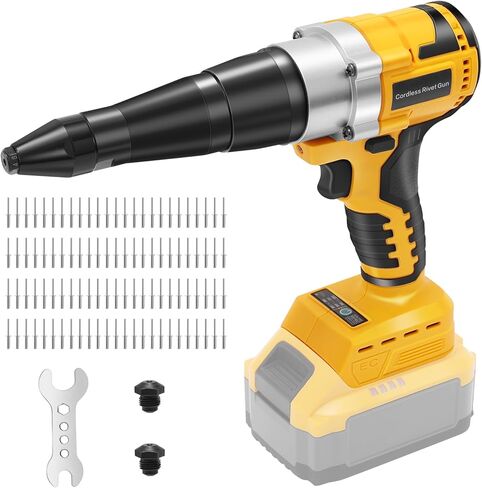 13" Rivet Gun, Rivet Gun Kit with 5 Pcs Rivets, 3 Nosepieces Manual Hand Pop Rivet Gun(1/8", 5/32", 3/16"), Heavy Duty Rivet Tool for Metal, Aluminum, Stainless Steel in Kuwait