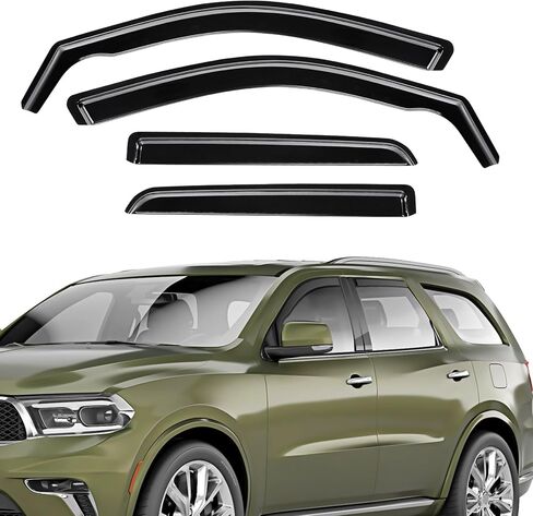 حراس المطر على الشريط متوافق مع Subaru Crosstrek Impreza 2024 2025 Black Extra Donting Sidrofling Window Flectors ، Windows ، Diplectors - 4 PCS in Kuwait