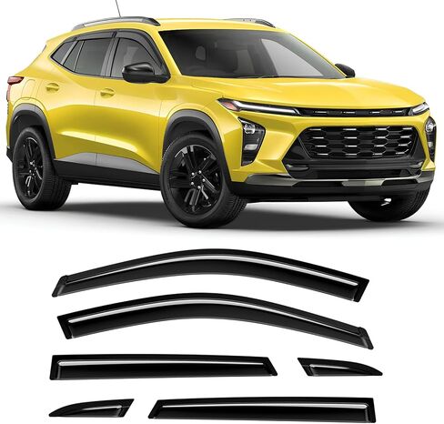 حراس المطر على الشريط متوافق مع Subaru Crosstrek Impreza 2024 2025 Black Extra Donting Sidrofling Window Flectors ، Windows ، Diplectors - 4 PCS in Kuwait