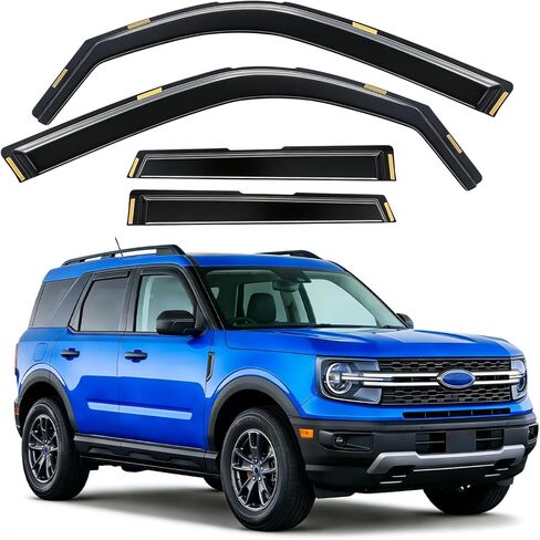 حراس المطر على الشريط متوافق مع Subaru Crosstrek Impreza 2024 2025 Black Extra Donting Sidrofling Window Flectors ، Windows ، Diplectors - 4 PCS in Kuwait
