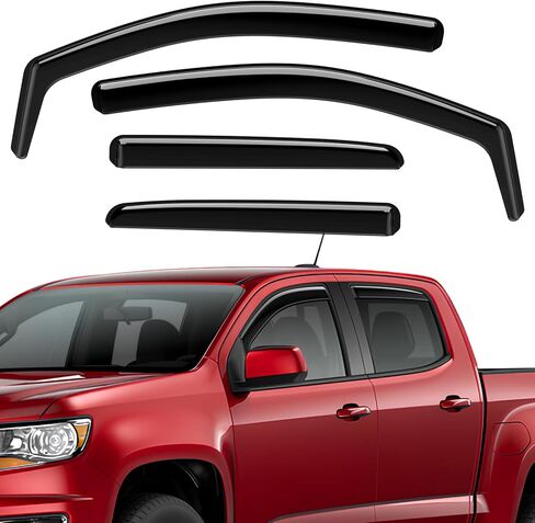 حراس المطر على الشريط متوافق مع Subaru Crosstrek Impreza 2024 2025 Black Extra Donting Sidrofling Window Flectors ، Windows ، Diplectors - 4 PCS in Kuwait