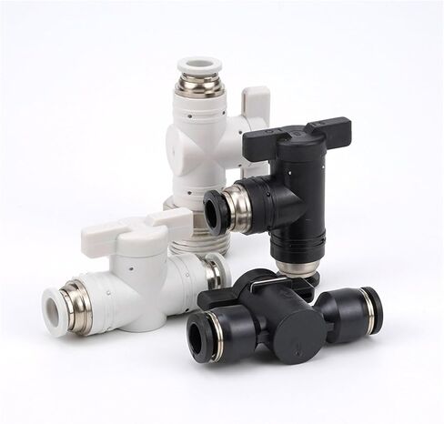 Pneumatic joint plastic hand valve BUC-8/4/6/10/12 trachea manual switch BTC air valve BC8-02 ball valve(Whiterightanglebul-08) in Kuwait