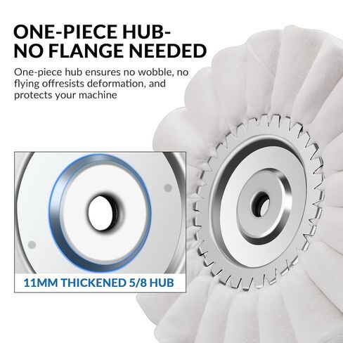 3PCS 10" x 5/8" Arbor S-Shape Airway Buffing Wheel Kit, Upgraded Flange-Free Hub, Angle Grinder Polishing Wheels for Mirror Finish on Semi Truck Wheels, Fuel Tanks, Bumpers, Steps & Diamond in Kuwait