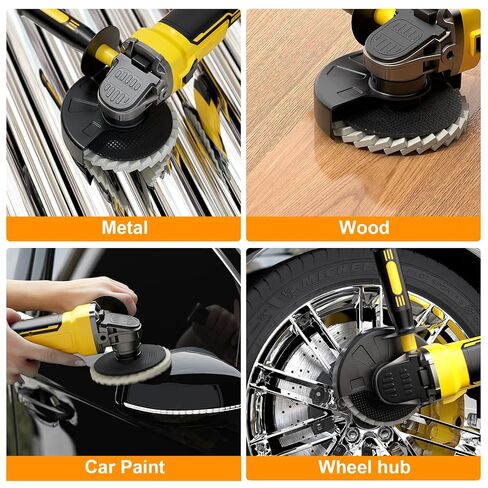 10 عبوات من عجلات تلميع الصوف لطاحونة الزوايا - مجموعة أقراص تلميع مقاس 4-1/2 بوصة × 7/8 بوصة للمعادن والفولاذ المقاوم للصدأ والألومنيوم والرخام وترميم سطح السيارة in Kuwait