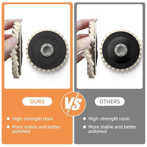 10 عبوات من عجلات تلميع الصوف لطاحونة الزوايا - مجموعة أقراص تلميع مقاس 4-1/2 بوصة × 7/8 بوصة للمعادن والفولاذ المقاوم للصدأ والألومنيوم والرخام وترميم سطح السيارة in Kuwait