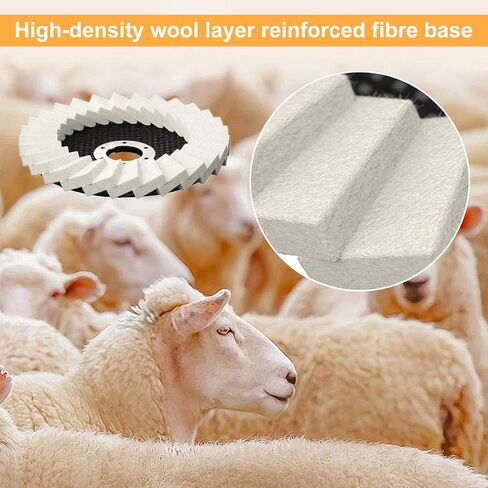 10 عبوات من عجلات تلميع الصوف لطاحونة الزوايا - مجموعة أقراص تلميع مقاس 4-1/2 بوصة × 7/8 بوصة للمعادن والفولاذ المقاوم للصدأ والألومنيوم والرخام وترميم سطح السيارة in Kuwait