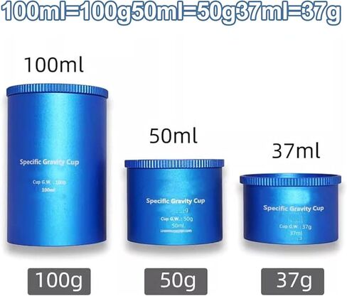 Paint Specific Gravity Cup, Aluminum Density Cup with Spill-Proof Cover, High Accuracy Coating Density Tester, 37ml 50ml 100ml Optional, for Paint, Ink, Oil in Saudi Arabia
