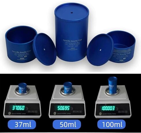 Paint Specific Gravity Cup, Aluminum Density Cup with Spill-Proof Cover, High Accuracy Coating Density Tester, 37ml 50ml 100ml Optional, for Paint, Ink, Oil in Saudi Arabia