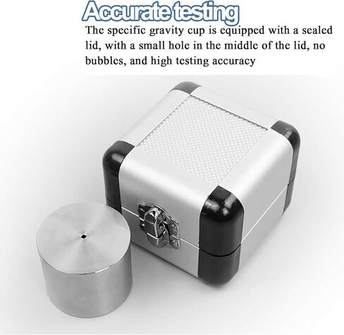 Paint Specific Gravity Cup, Aluminum Density Cup with Spill-Proof Cover, High Accuracy Coating Density Tester, 37ml 50ml 100ml Optional, for Paint, Ink, Oil in Saudi Arabia