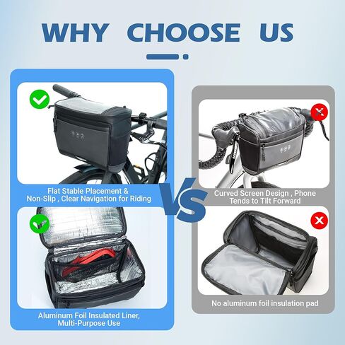 حقيبة مقود الدراجة مع غطاء للمطر، حقيبة هاتف أمامية للدراجة شاشة تعمل باللمس، حقيبة عازلة للركاب كتف قابل للتعديل مقاوم للماء سحابات مزدوجة لدراجة الطرق الجبلية، ملحقات الدراجة in Saudi Arabia