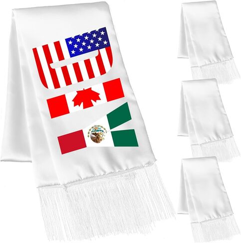 JenPen 4/8 pcs Sublimation Blank Soccer Fan Scarves, 57 x 7 Inch White Polyester Heat Transfer DIY Custom Team Accessories in Saudi Arabia