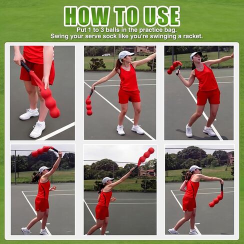 1 Pcs Tennis Serve Trainer Rebound Aid Moving Ball Tool Improves Rhythm Smooth Swing Serve Training Sock Correct Posture Suitable for Beginners and Professional Players Portable Equipment in Saudi Arabia