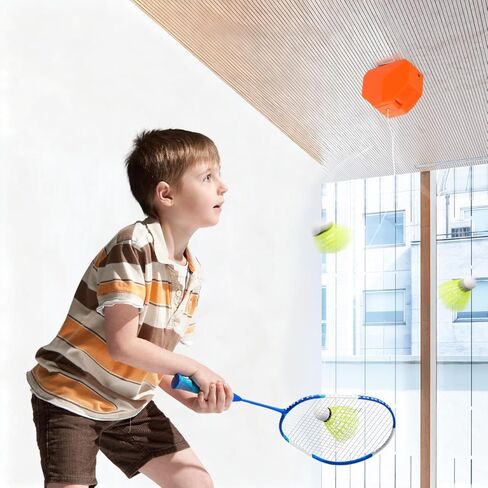 Badminton Training Tool, Electric Badminton Rebounder with Remote Control, Auto Adjustable Height Solo Trainer, Indoor Self Practice Equipment for Kids Adults, Portable Home Gym Workout Tool in Saudi Arabia