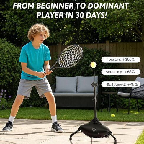 مساعد تدريب التنس، تمرين التنس توب سبين سريع ومتقن ضربات أرضية قوية، معدات تدريب التنس للمبتدئين واللاعبين المتوسطين in Kuwait