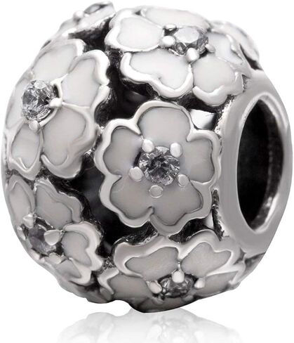 Rose Charm 925 Sterling Silver Flower Bead for Pandora Charms Bracelet Gift for Anniversary عيد ميلاد عيد الميلاد يوم عيد الميلاد in Kuwait