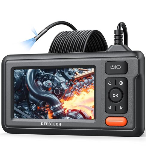 DEPSTECH Dual Lens Borescope Camera with Light, HD Endoscope, 4.3'' IPS Screen, Inspection IP67 Waterproof, 16.5ft Semi-Rigid Snake Camera Cable for Car Wall Drain Pipe in Kuwait