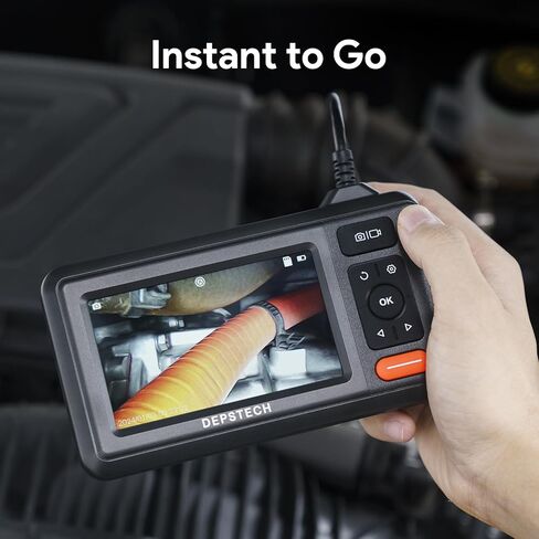 DEPSTECH Dual Lens Borescope Camera with Light, HD Endoscope, 4.3'' IPS Screen, Inspection IP67 Waterproof, 16.5ft Semi-Rigid Snake Camera Cable for Car Wall Drain Pipe in Kuwait