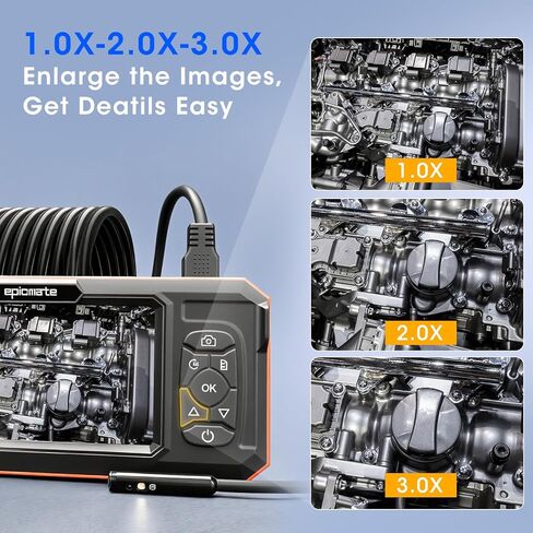 Triple Lens Borescope with 5" IPS Screen, 1920P HD Inspection Endoscope Camera with 50FT Semi-Rigid Snake Cable & 32GB Card, IP67 Waterproof Plumbing Camera for Sewer/Automotive/Drain Pipe in Kuwait