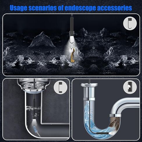 Endoscope Camera with Light, 1920P HD Borescope Camera with Light,Semi-Rigid Inspection Endoscope with 8 Adjustable LED, IP68 Waterproof Drain Scope Camera for for iOS/Android,16.4ft in Saudi Arabia