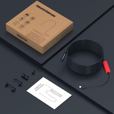 Endoscope Camera with Light, 1920P HD Borescope Camera with Light,Semi-Rigid Inspection Endoscope with 8 Adjustable LED, IP68 Waterproof Drain Scope Camera for for iOS/Android,16.4ft in Saudi Arabia