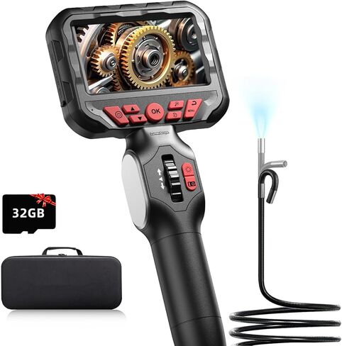 Articulating Borescope Camera with Light,Two-Way Industrial Endoscope Inspection Camera with 0.24In Articulated Probe, 5.3FT Flexible Snake Bore Scope Cam for Automotive Engine Inspect in Saudi Arabia