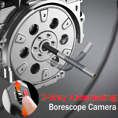 Articulating Borescope Camera with Light,Two-Way Industrial Endoscope Inspection Camera with 0.24In Articulated Probe, 5.3FT Flexible Snake Bore Scope Cam for Automotive Engine Inspect in Saudi Arabia