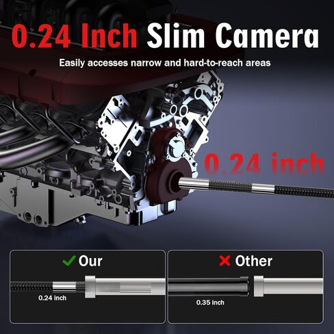 Articulating Borescope Camera with Light,Two-Way Industrial Endoscope Inspection Camera with 0.24In Articulated Probe, 5.3FT Flexible Snake Bore Scope Cam for Automotive Engine Inspect in Saudi Arabia