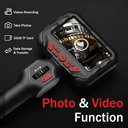 Articulating Borescope Camera with Light,Two-Way Industrial Endoscope Inspection Camera with 0.24In Articulated Probe, 5.3FT Flexible Snake Bore Scope Cam for Automotive Engine Inspect in Saudi Arabia