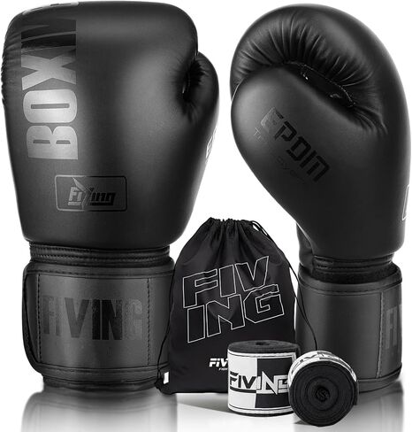 FIVING Boxing Gloves with Hand Wraps for Men and Women, Kickboxing, Mixed Martial Arts, Muay Thai, MMA, Heavy Bag Training in Saudi Arabia