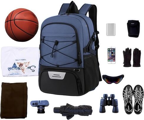 حقيبة ظهر رياضية سعة 35 لترًا مع حجرات للأحذية والكرة جيدة التهوية، وحقيبة رياضية مقاومة للماء لكرة السلة وكرة القدم والكرة الطائرة والسفر in Kuwait