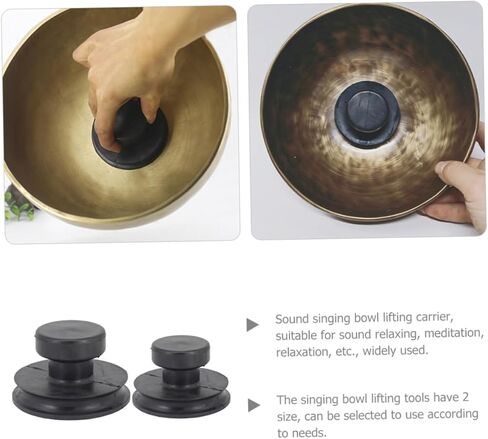 Singing Bowl Suction Cups 2-Pack 1.57 & 2.36 Inch Handles Sound Therapy Tool Stable Grip Bowl Lifter for Meditation Relaxation in Saudi Arabia