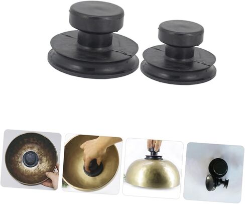 Singing Bowl Suction Cups 2-Pack 1.57 & 2.36 Inch Handles Sound Therapy Tool Stable Grip Bowl Lifter for Meditation Relaxation in Saudi Arabia