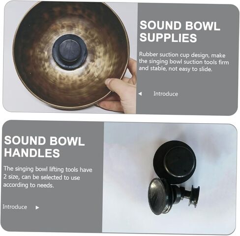 Singing Bowl Suction Cups 2-Pack 1.57 & 2.36 Inch Handles Sound Therapy Tool Stable Grip Bowl Lifter for Meditation Relaxation in Saudi Arabia
