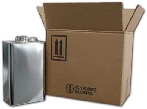 Air Sea Containers | 1 Gallon F-Style Reusable Metal Can | Metal Can with Delta Opening | Versatile Screw On Cap Containers | Dimensions: 14-5/8"x9-1/8"x10-1/2" | Secure Storage and Easy Pouring in Kuwait