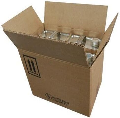 Air Sea Containers | 1 Gallon F-Style Reusable Metal Can | Metal Can with Delta Opening | Versatile Screw On Cap Containers | Dimensions: 14-5/8"x9-1/8"x10-1/2" | Secure Storage and Easy Pouring in Kuwait