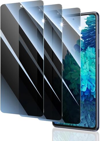 Privacy Screen Protector for Samsung Galaxy S20 FE, Double Shatterproof Anti-Spy Tempered Glass Film, [Impact- Private Protection][Anti-Shatter][Anti-Scratch][9H Hardness]- 3 Pack in Kuwait