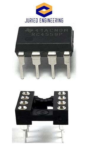 RC4558P IC Dual Operational Amplifier & 8-Pin DIP Socket with Machined Contact Pins Breadboard-Friendly (Pack of 5) in Saudi Arabia